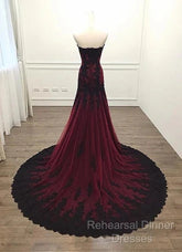 A-Line Sweetheart Tulle Lace Floor Length Wedding Dress